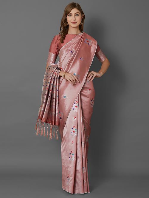 jacquard banarasi saree with blouse - 16486992 - Very Small Image - 1