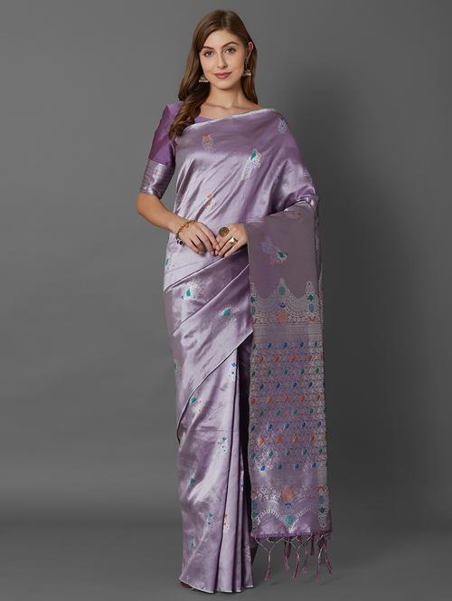 jacquard banarasi saree with blouse - 16486994 - Very Small Image - 1