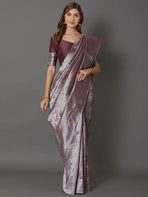 jacquard banarasi saree with blouse - 16486995 - Very Small Image - 1