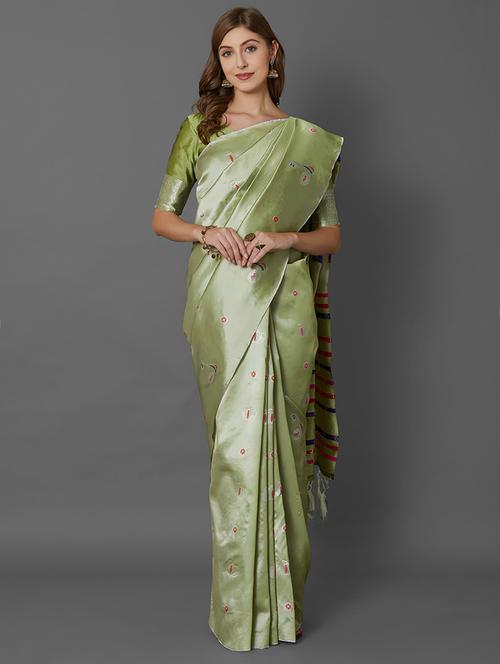 jacquard banarasi saree with blouse - 16486998 - Very Small Image - 1