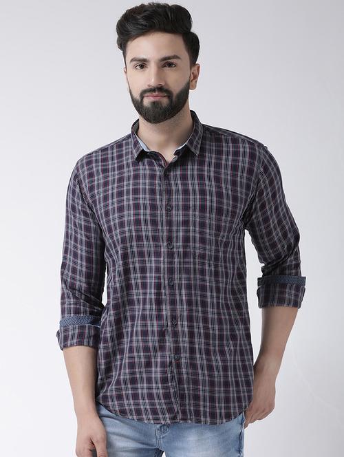 grey checkered casual shirt - 16487282 - Very Small Image - 1