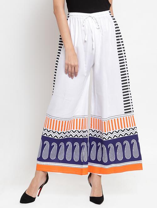 drawstring waist printed palazzo - 16488010 - Very Small Image - 1