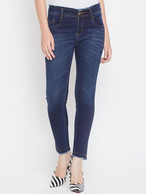 frayed detail high rise jeans - 16489177 - Very Small Image - 1