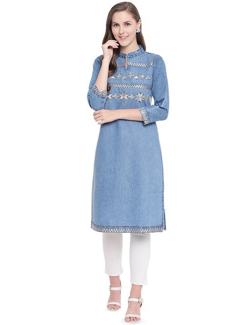embroidered straight kurta - 16489740 - Very Small Image - 1