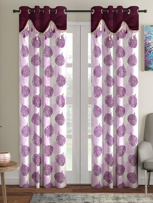 fancy polyester printed pack of 2 door curtains - 16489837 - Very Small Image - 1
