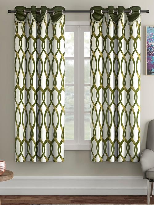 fancy polyester printed pack of 2 window curtains - 16489842 - Very Small Image - 1