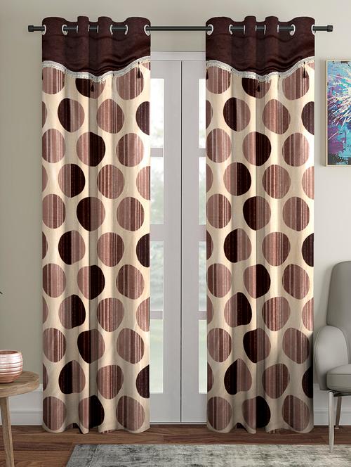 fancy polyester printed pack of 2 door curtains - 16489849 - Very Small Image - 1
