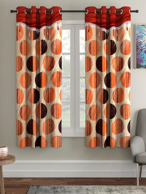 fancy polyester printed pack of 2 window curtains - 16489851 - Very Small Image - 1