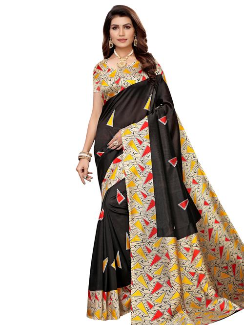 geometrical printed saree with blouse - 16490059 - Very Small Image - 1