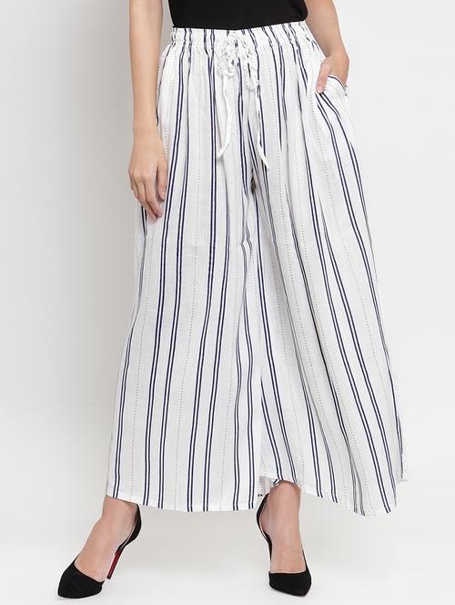 striped straight palazzo - 16490465 - Very Small Image - 1