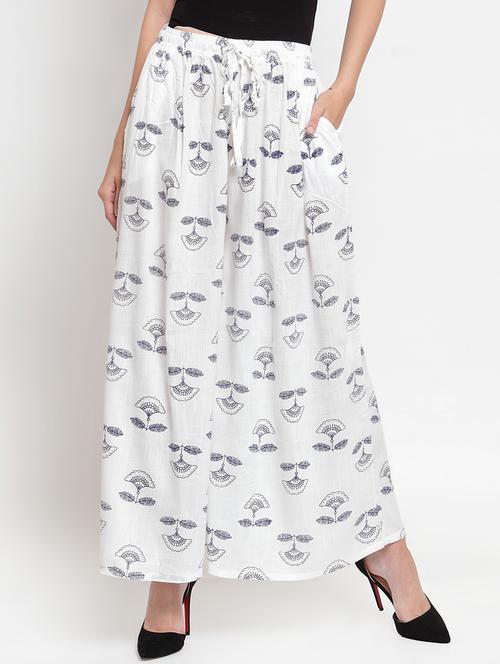 floral print flared palazzo - 16490467 - Very Small Image - 1
