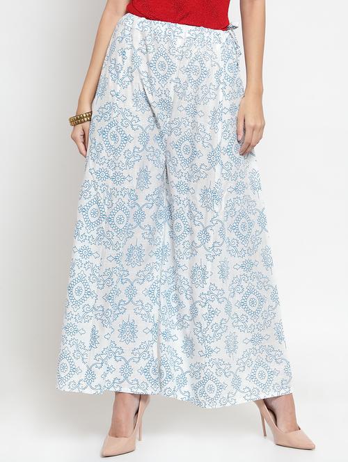 floral print flared palazzo - 16490474 - Very Small Image - 1