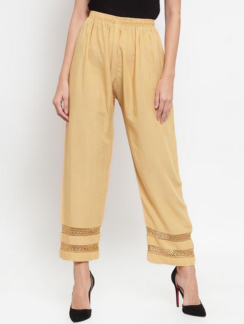 lace inserted hem straight palazzo - 16490580 - Very Small Image - 1