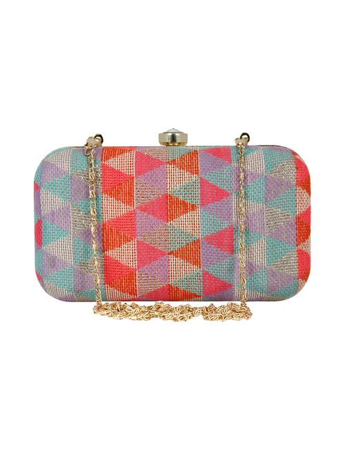 multi colored cotton box clutch - 16491026 - Very Small Image - 1