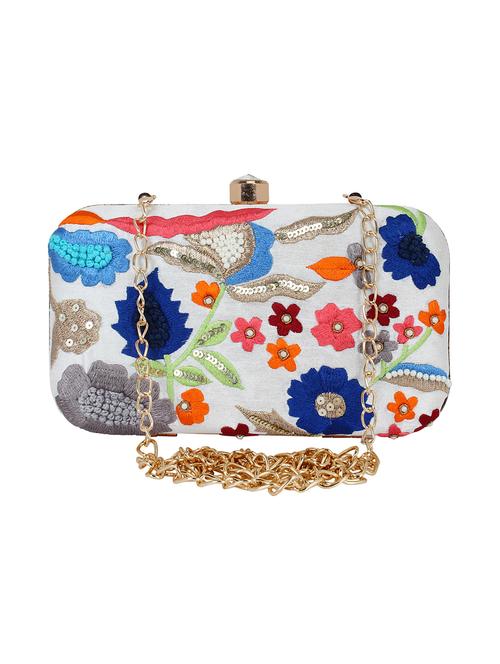 white faux silk box clutch - 16491042 - Very Small Image - 1