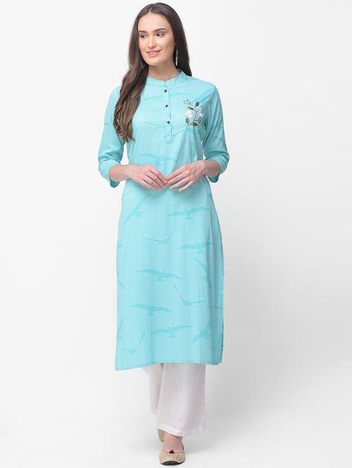embroidered straight kurta - 16491086 - Very Small Image - 1