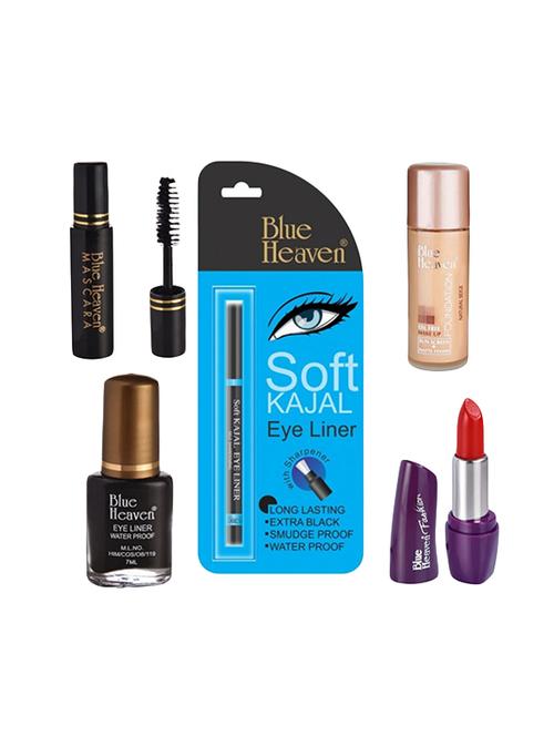 classic mascara, eyeliner, black kajal,foundation, red lipstick - 16491678 - Very Small Image - 1