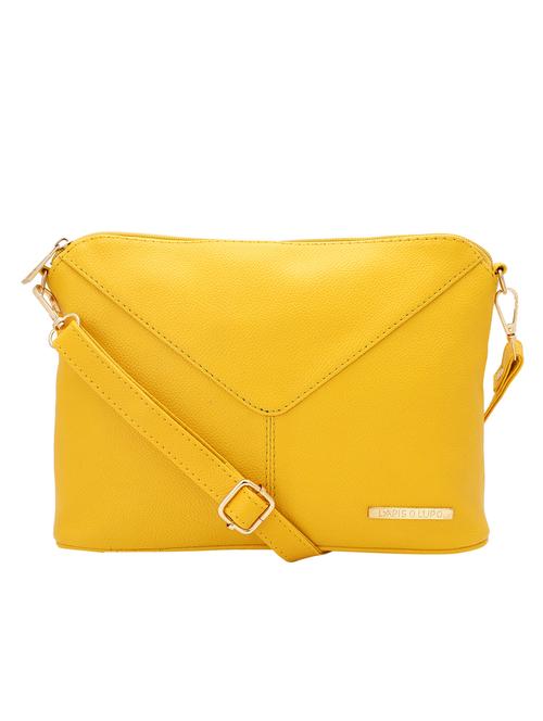 yellow leatherette (pu) sling bag - 16491815 - Very Small Image - 1