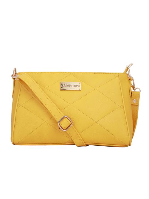 yellow leatherette (pu) sling bag - 16491830 - Very Small Image - 1