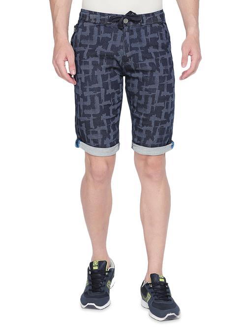 dark blue printed bermuda shorts - 16491901 - Very Small Image - 1