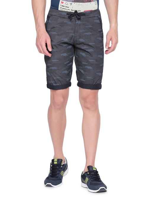 navy blue printed shorts - 16491944 - Very Small Image - 1