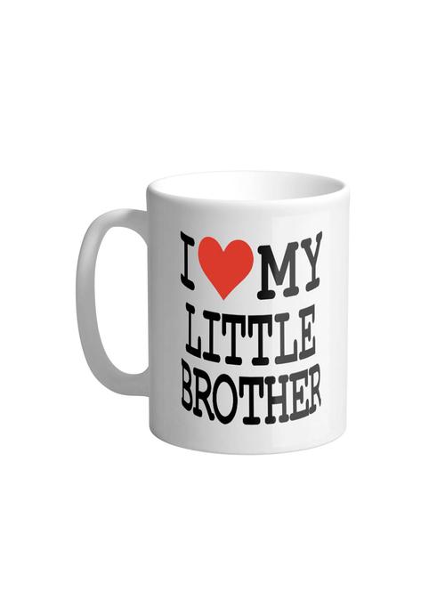 i love my little brother, birthday gifts, rakhi gifts, gifts for brother, gifts for boys, printed ceramic coffee mug - 16492460 - Very Small Image - 1