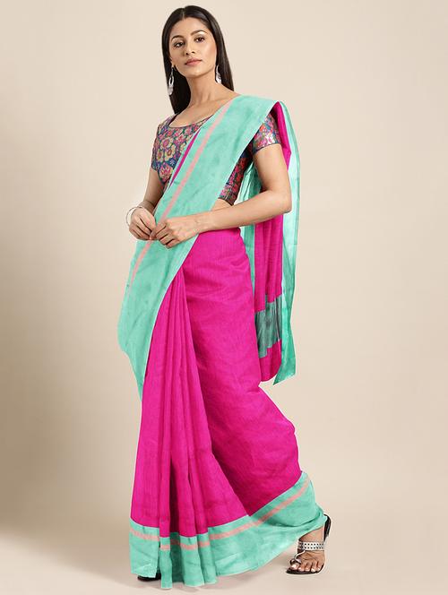 solid plain saree with blouse - 16493210 - Very Small Image - 1