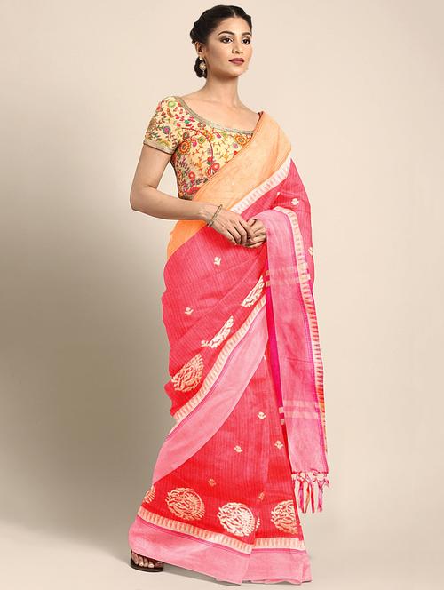 bordered woven saree with blouse - 16493215 - Very Small Image - 1
