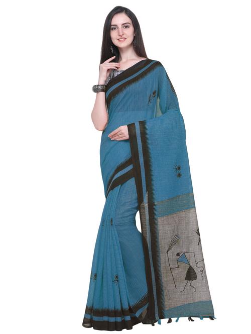 warli printed handloom saree with blouse - 16493443 - Very Small Image - 1