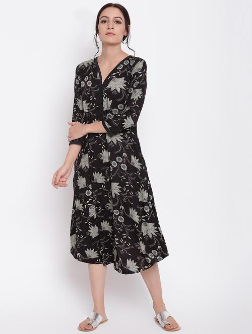 floral a-line ethnic dress - 16493475 - Very Small Image - 1