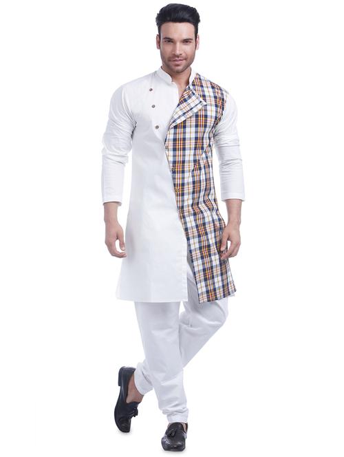 multi colored checkered medium kurta - 16493701 - Very Small Image - 1