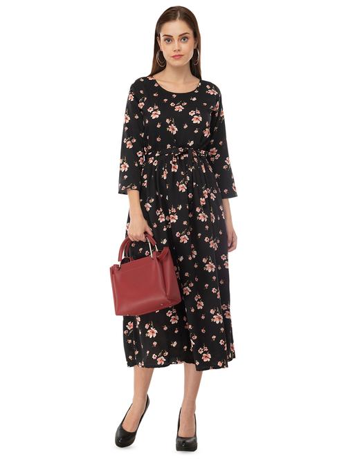 tie front floral flared dress - 16494049 - Very Small Image - 1