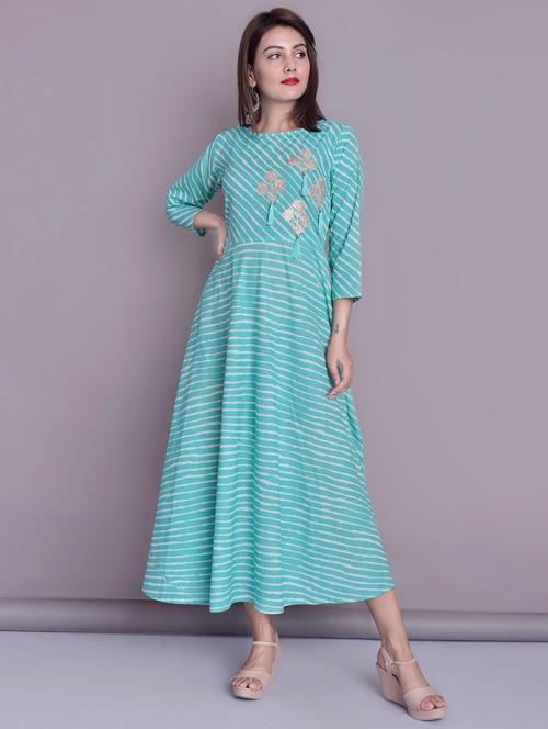 leheriya flared ethnic dress - 16494155 - Very Small Image - 1