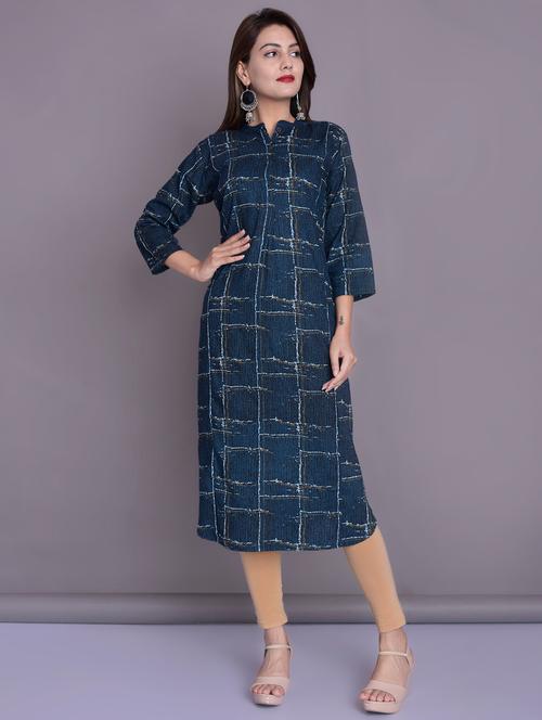 abstract printed straight kurta - 16494162 - Very Small Image - 1