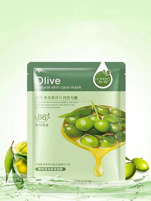 horec activated real nature unisex facial mask - olive (pack of 3) - 16494573 - Very Small Image - 1