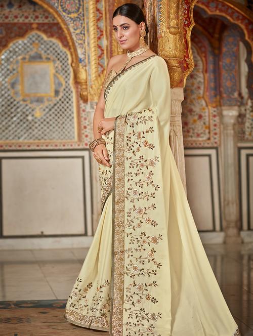 floral embroidered saree with blouse - 16494630 - Very Small Image - 1