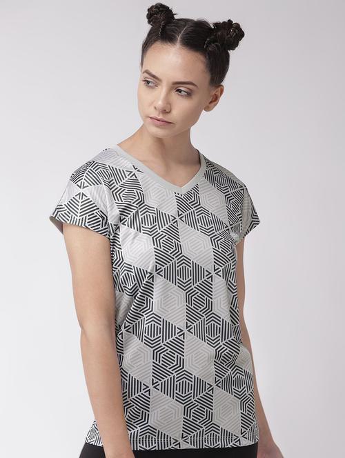 v-neck geometric tee - 16494875 - Very Small Image - 1