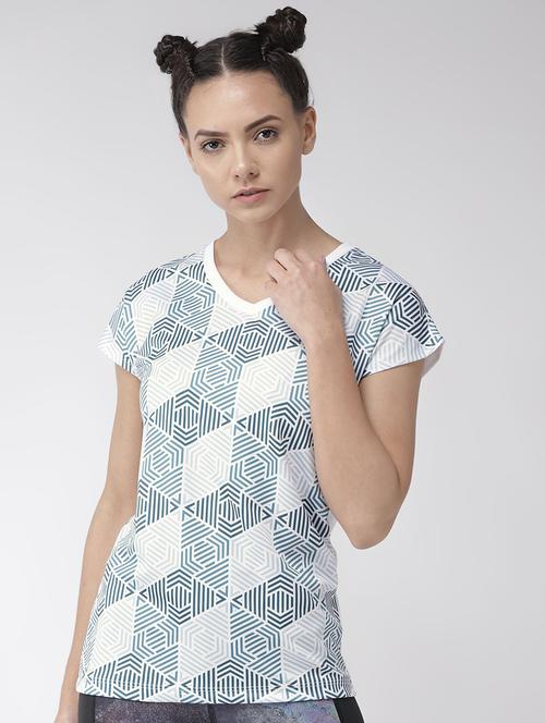 v-neck geometric tee - 16494876 - Very Small Image - 1