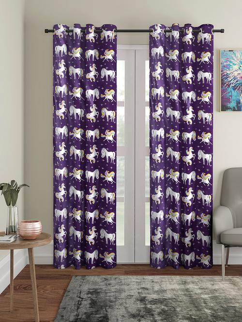 glow in dark room long door curtain set of 2 - 16494912 - Very Small Image - 1