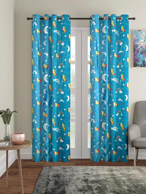 glow in dark room long door curtain set of 2 - 16494915 - Very Small Image - 1