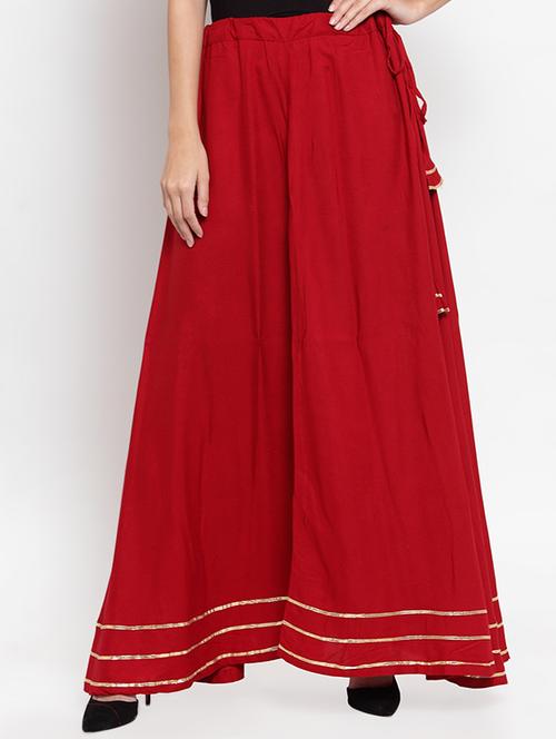 solid flared skirt - 16495339 - Very Small Image - 1