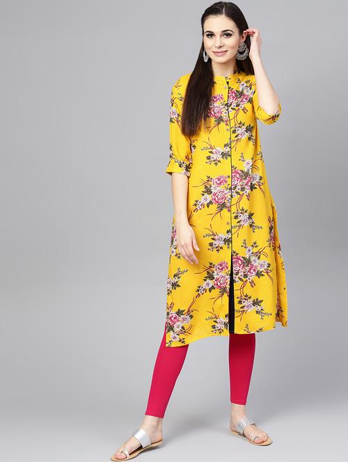 floral printed straight kurta - 16495731 - Very Small Image - 1