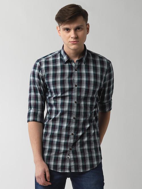 green checkered casual shirt - 16495994 - Very Small Image - 1