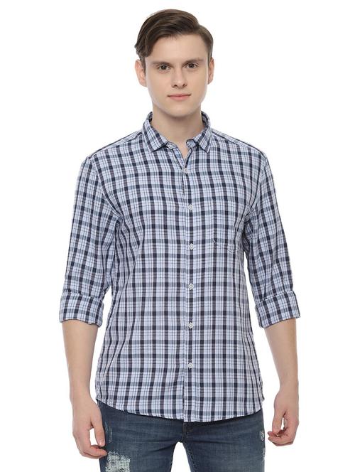 light blue checkered casual shirt - 16496118 - Very Small Image - 1