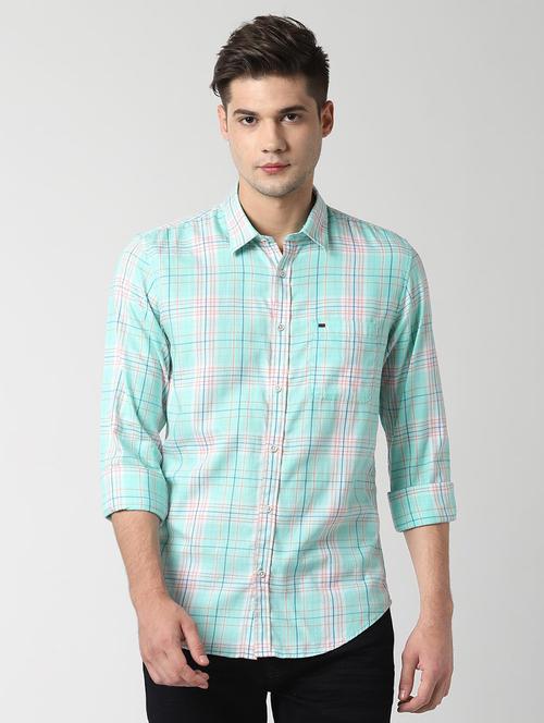 light blue checkered casual shirt - 16496164 - Very Small Image - 1