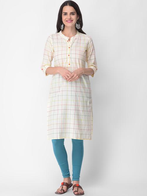 checkered straight kurta - 16497023 - Very Small Image - 1