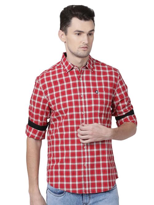 red checkered casual shirt - 16497159 - Very Small Image - 1
