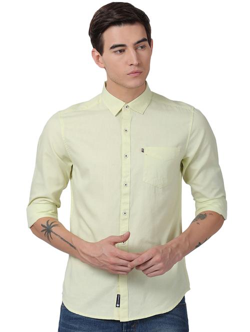 yellow solid casual shirt - 16497194 - Very Small Image - 1