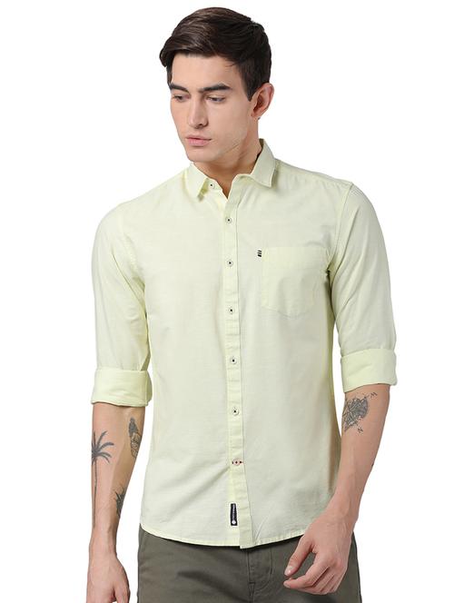 yellow solid casual shirt - 16497208 - Very Small Image - 1