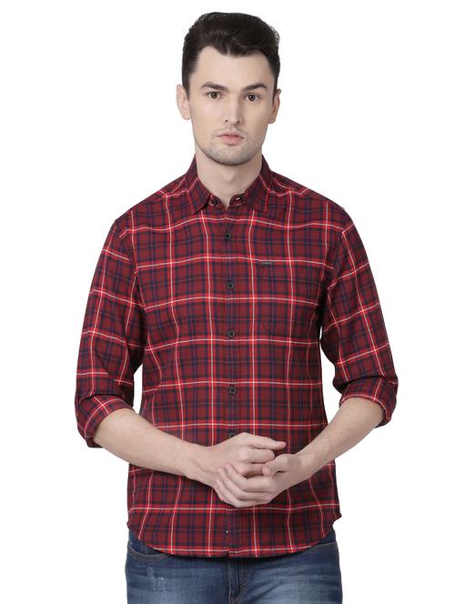 red tartan checkered casual shirt - 16497253 - Very Small Image - 1